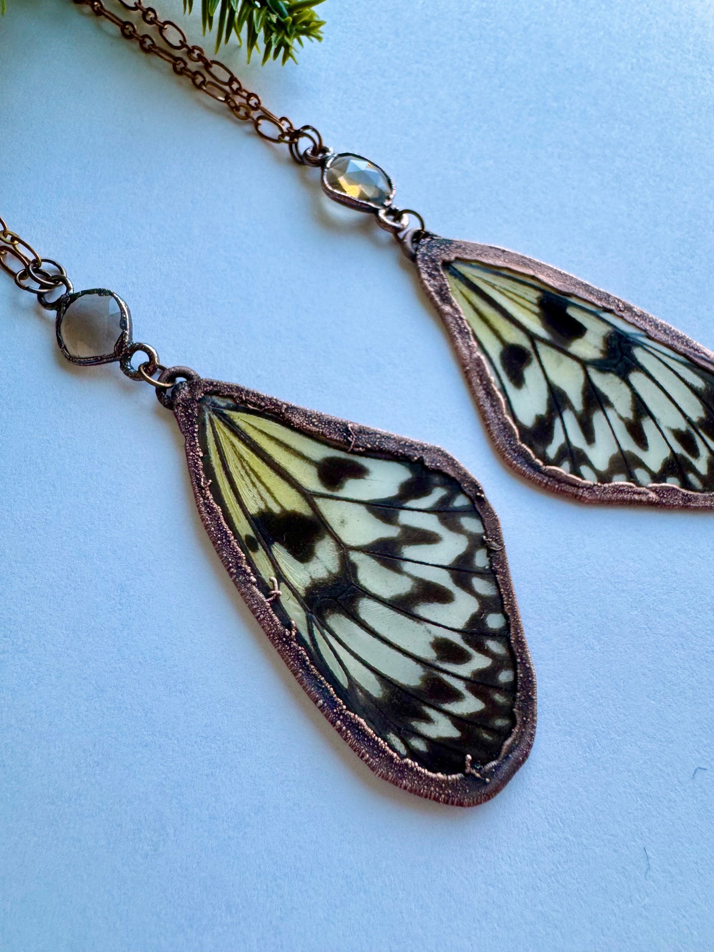 Real butterfly wing necklace