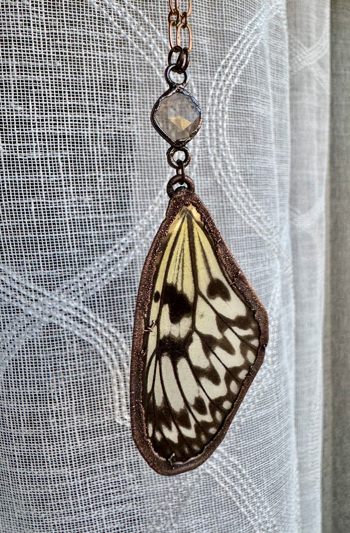 Real butterfly wing necklace