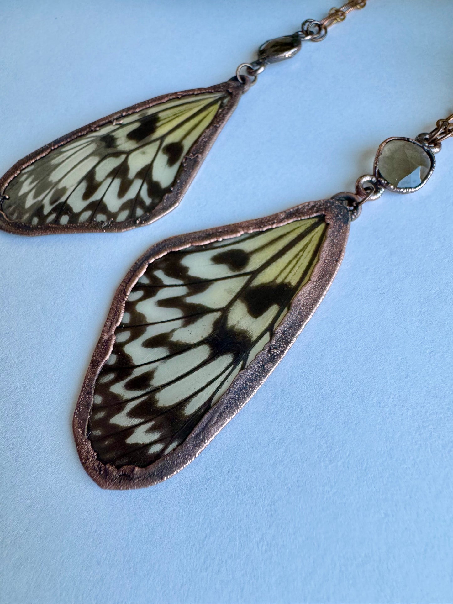 Real butterfly wing necklace