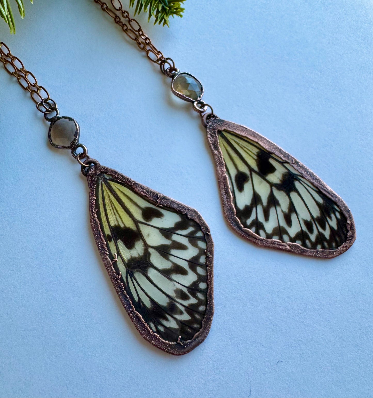 Real butterfly wing necklace