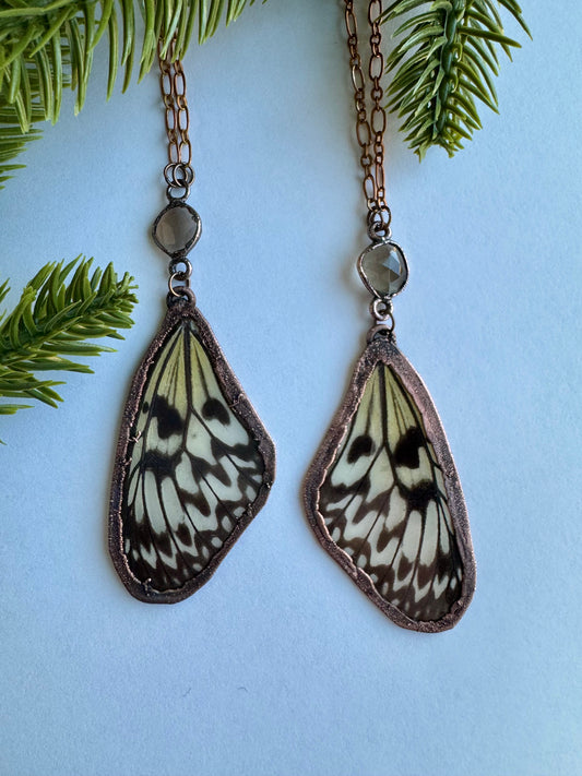 Real butterfly wing necklace
