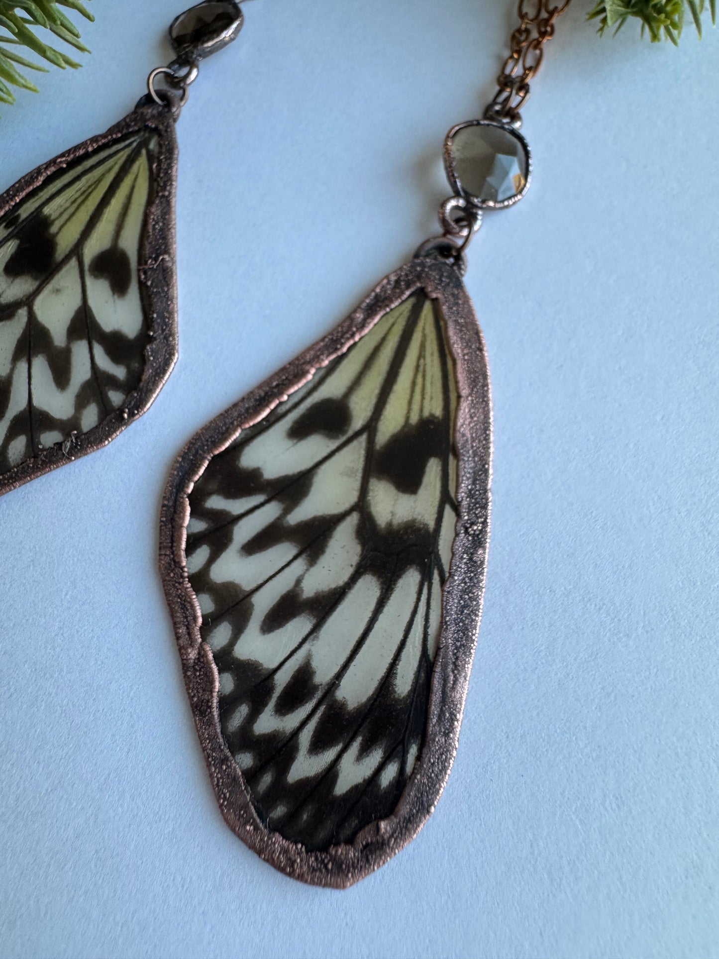 Real butterfly wing necklace