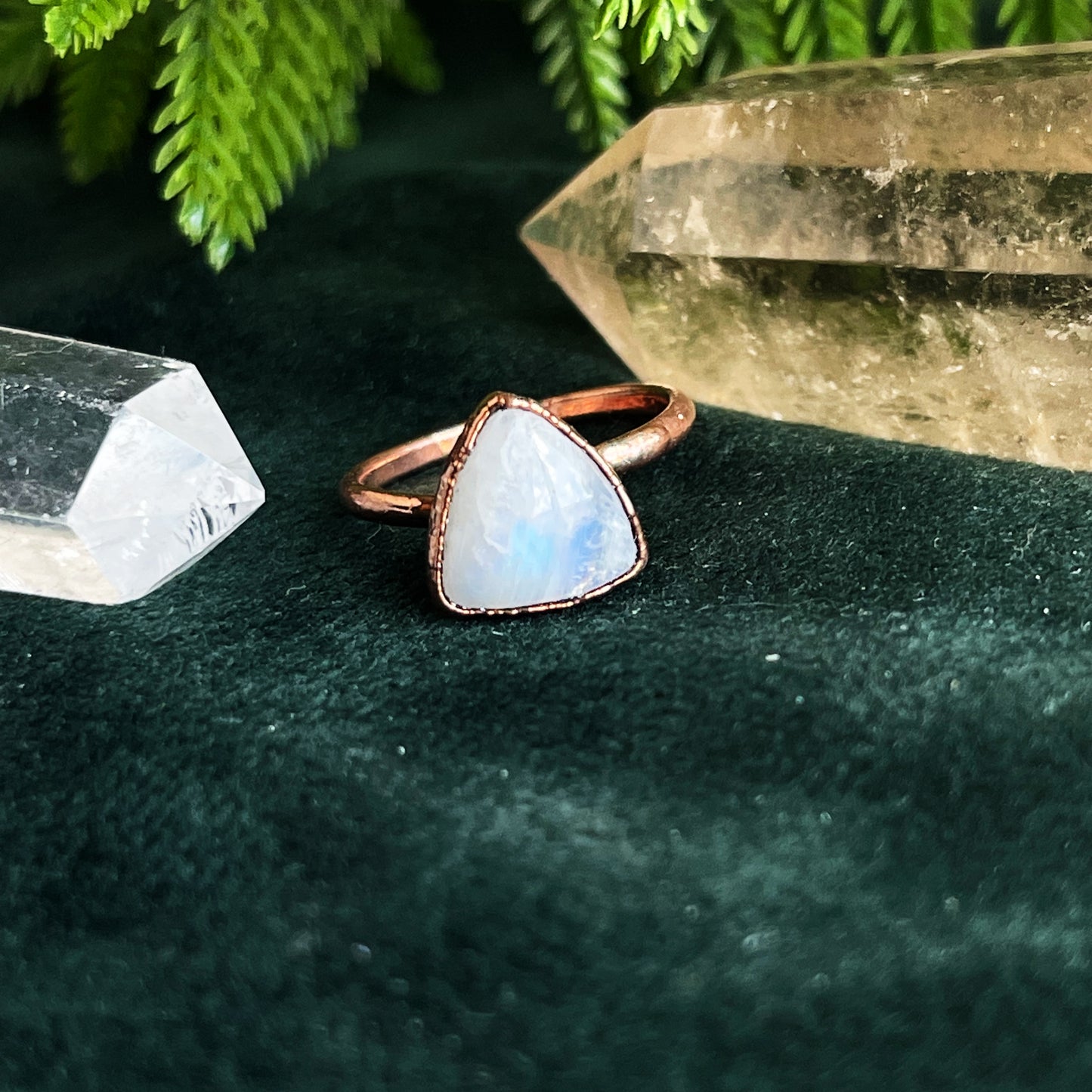 Rainbow Moonstone ring