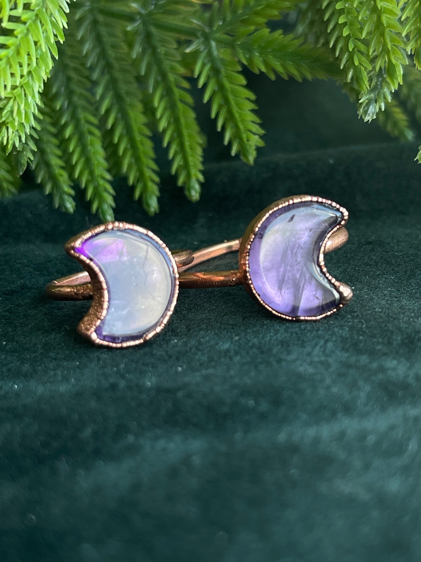 Amethyst moon ring