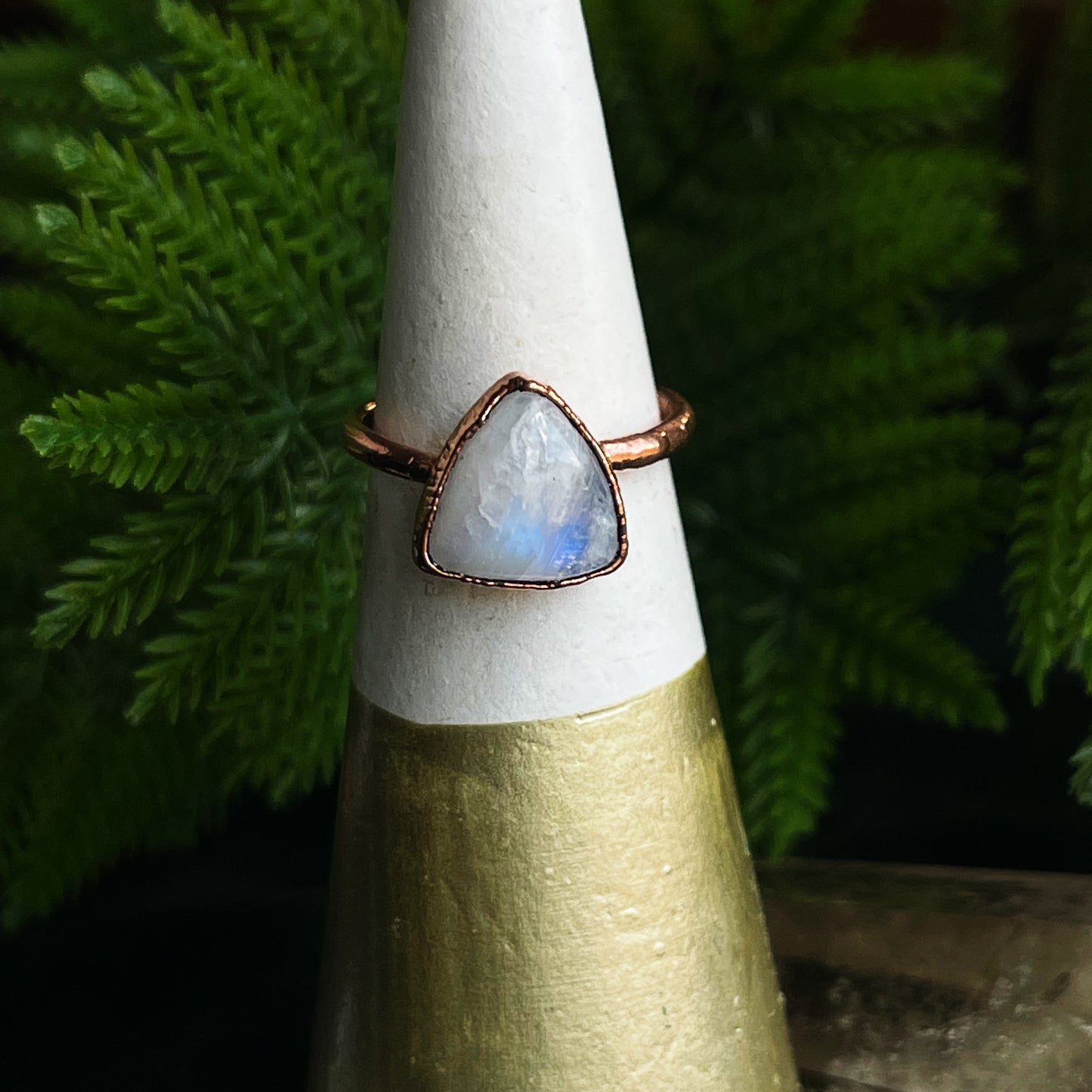 Rainbow Moonstone ring