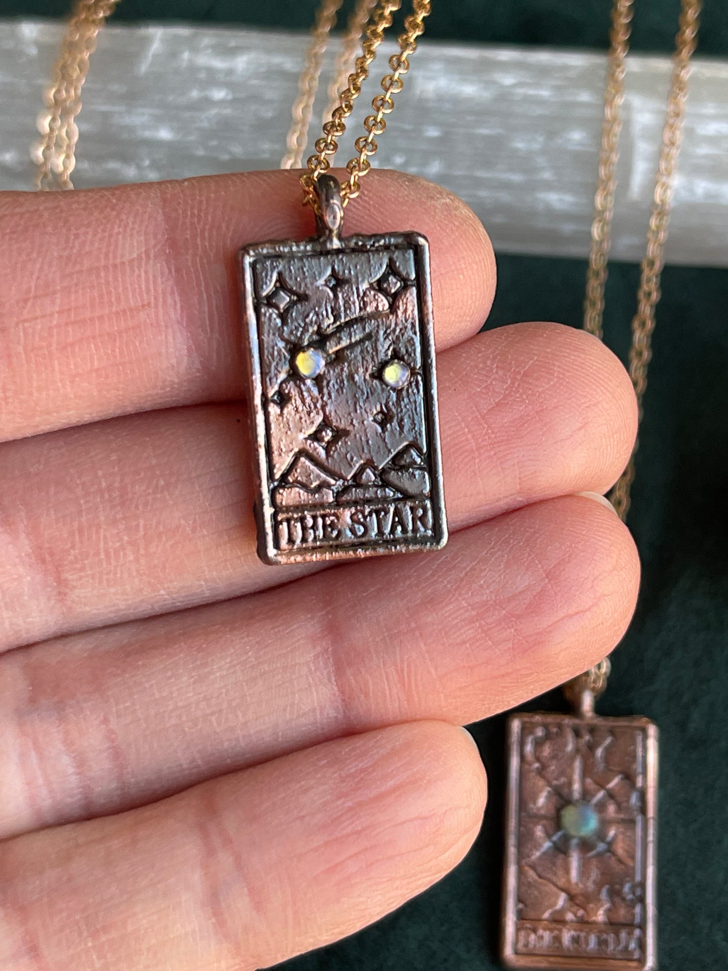 Tarot Card Opal necklace