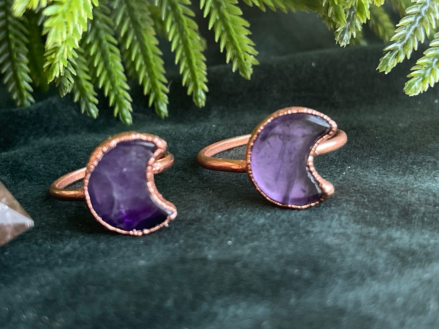 Amethyst moon ring