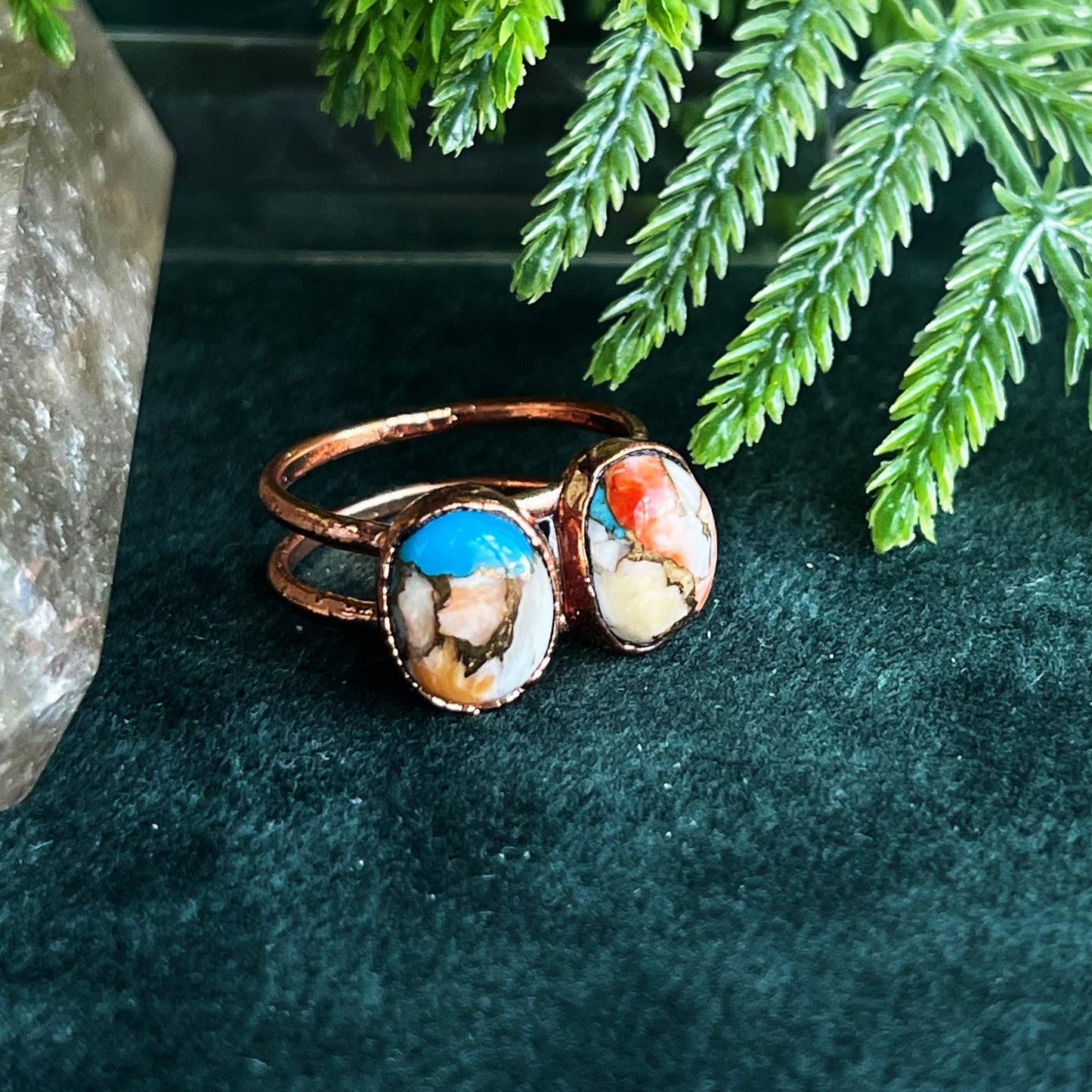 Spiny Oyster and Turquoise ring