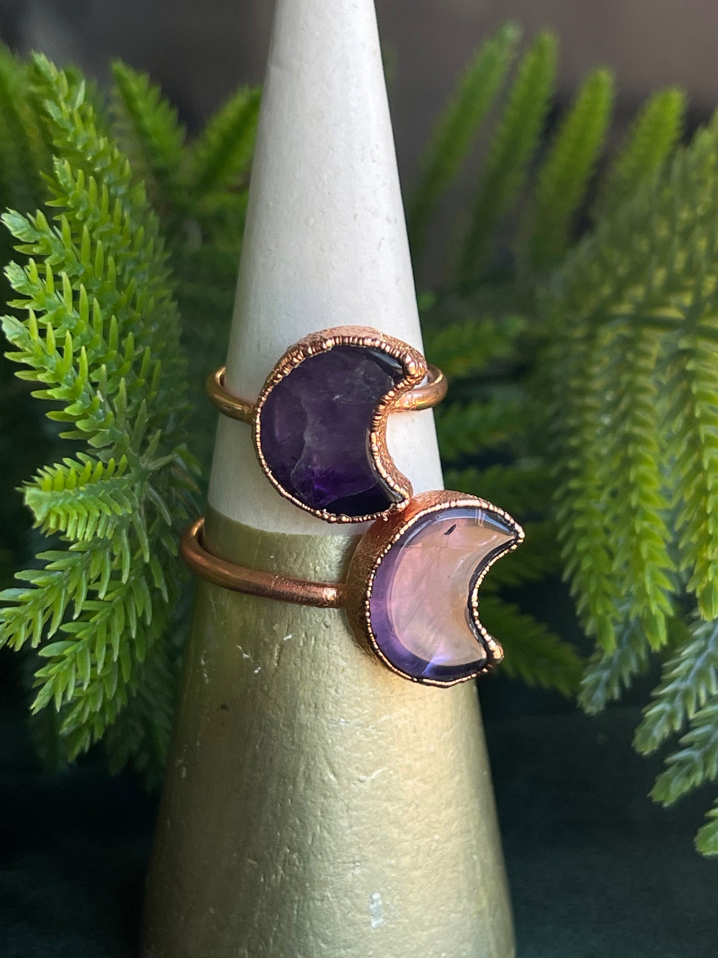 Amethyst moon ring