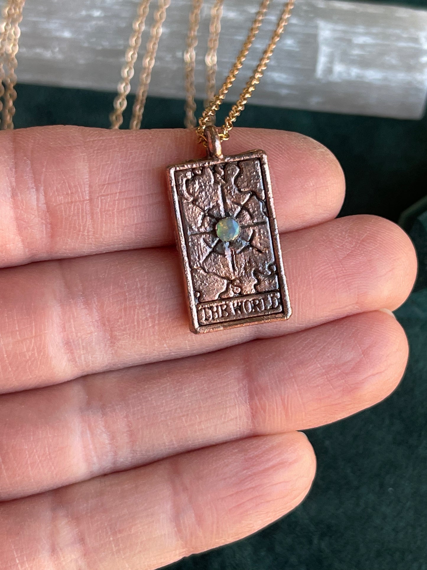 Tarot Card Opal necklace