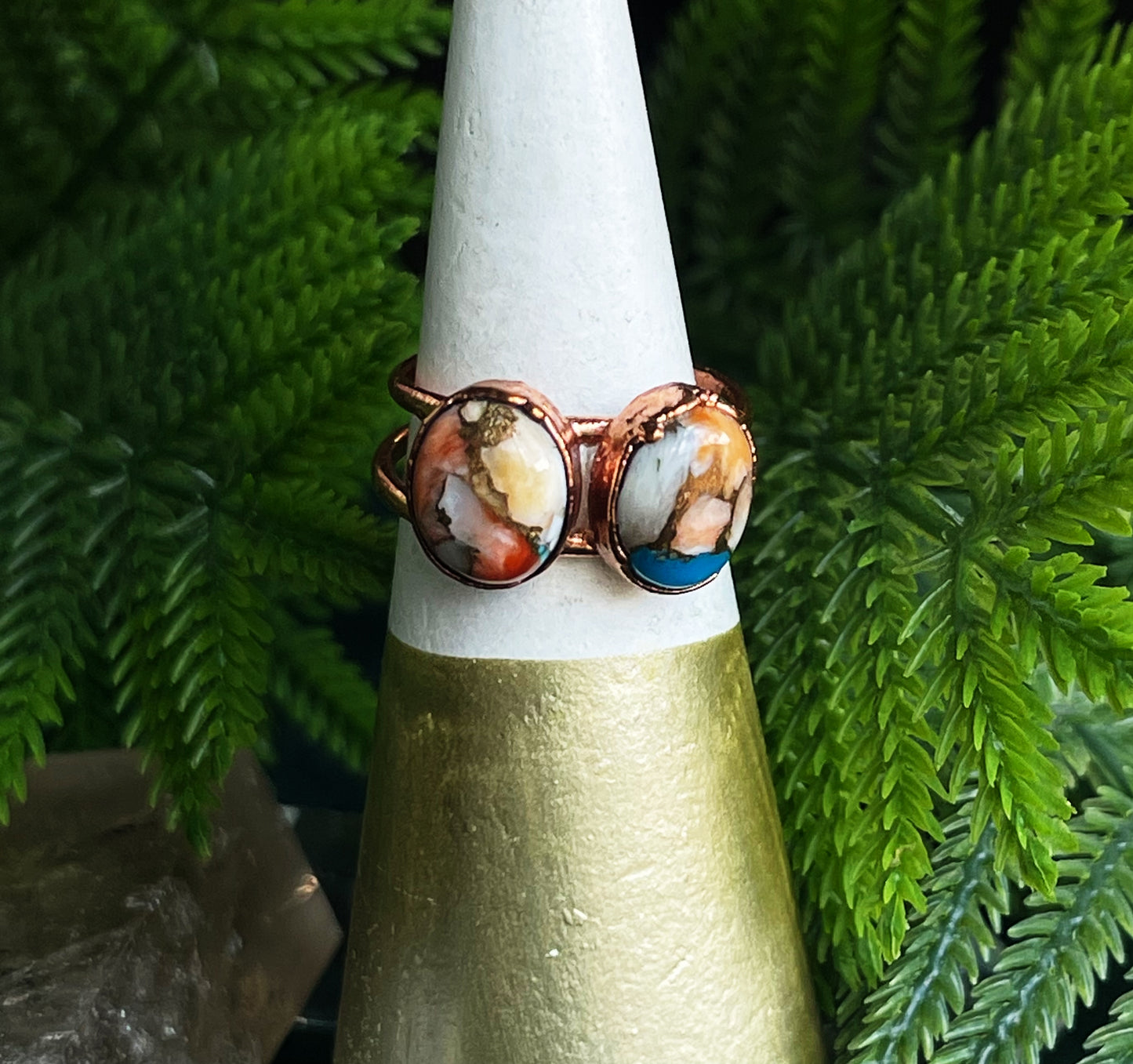 Spiny Oyster and Turquoise ring