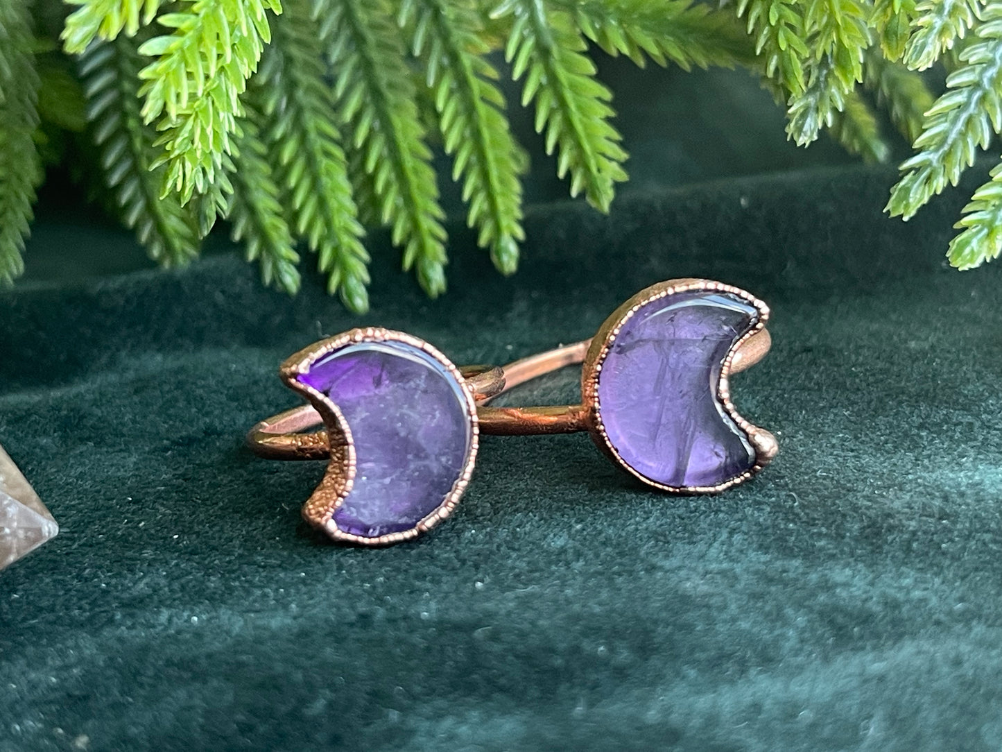Amethyst moon ring