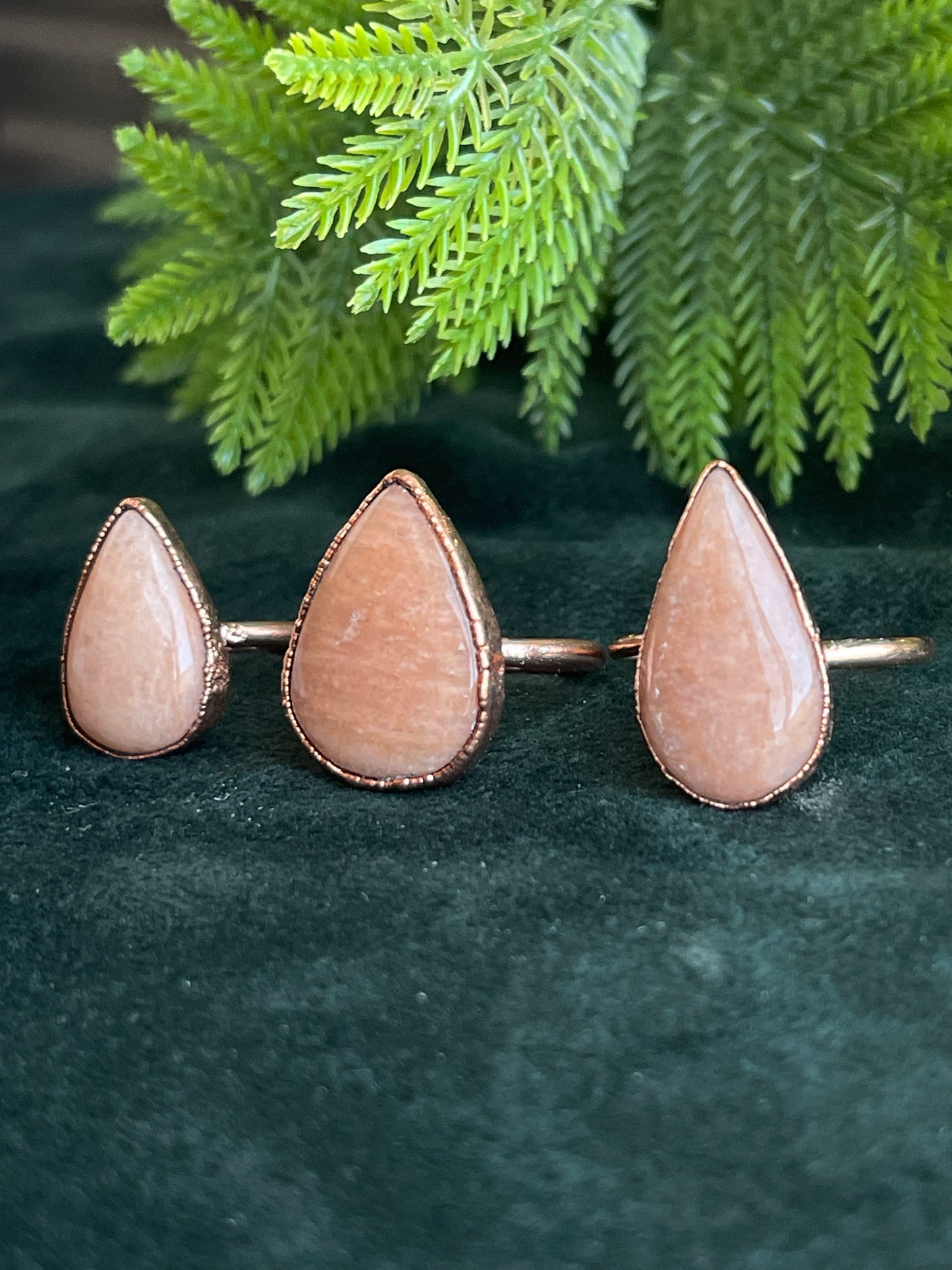 Peach moonstone ring