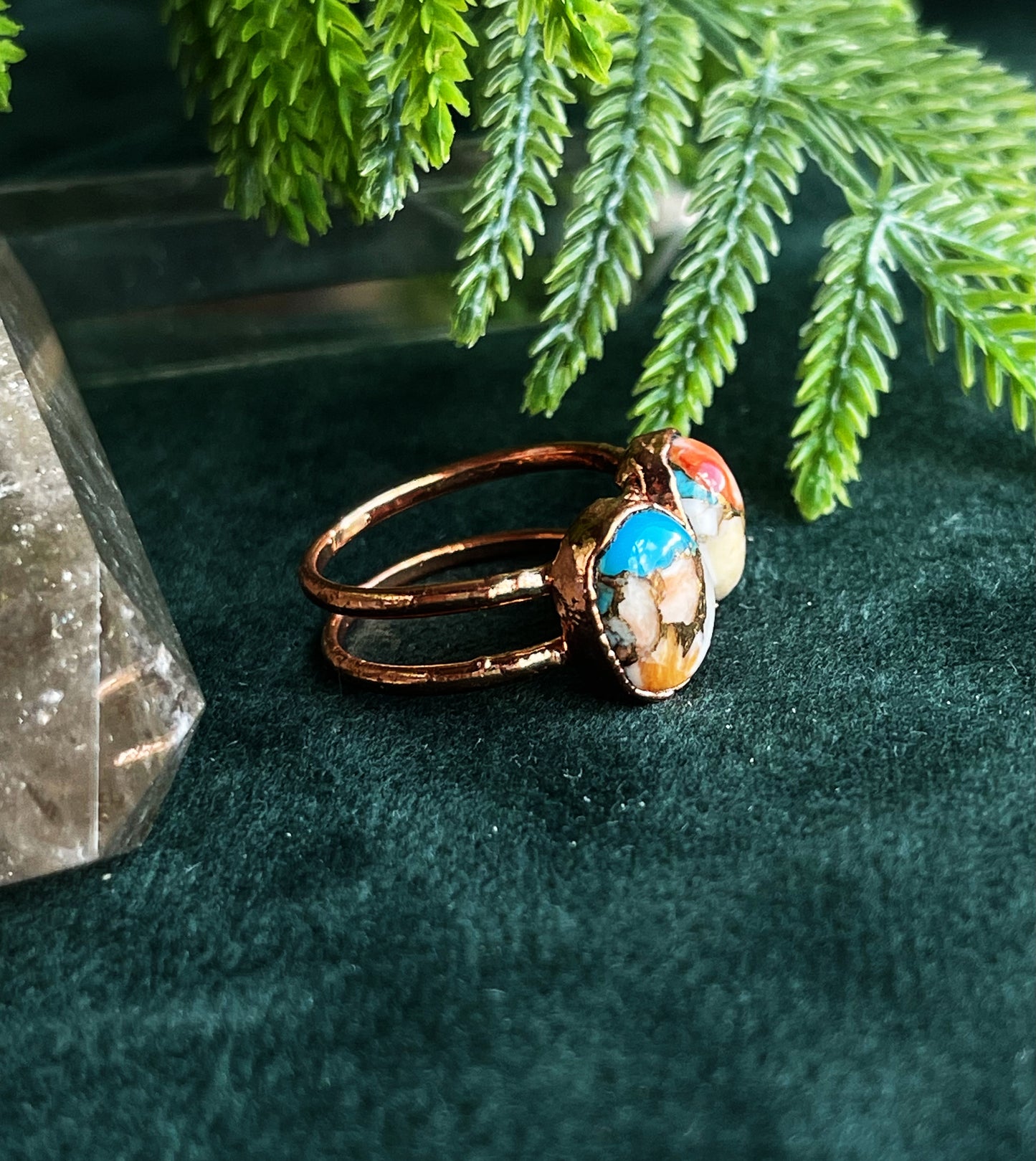 Spiny Oyster and Turquoise ring