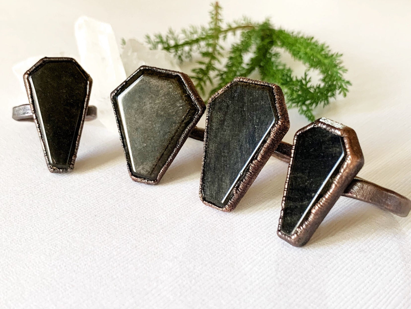 Obsidian coffin ring