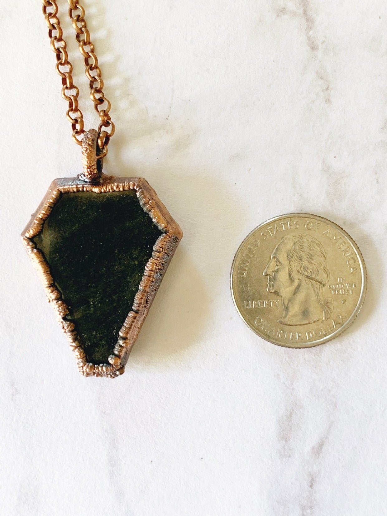 Coffin cut obsidian vampire necklace
