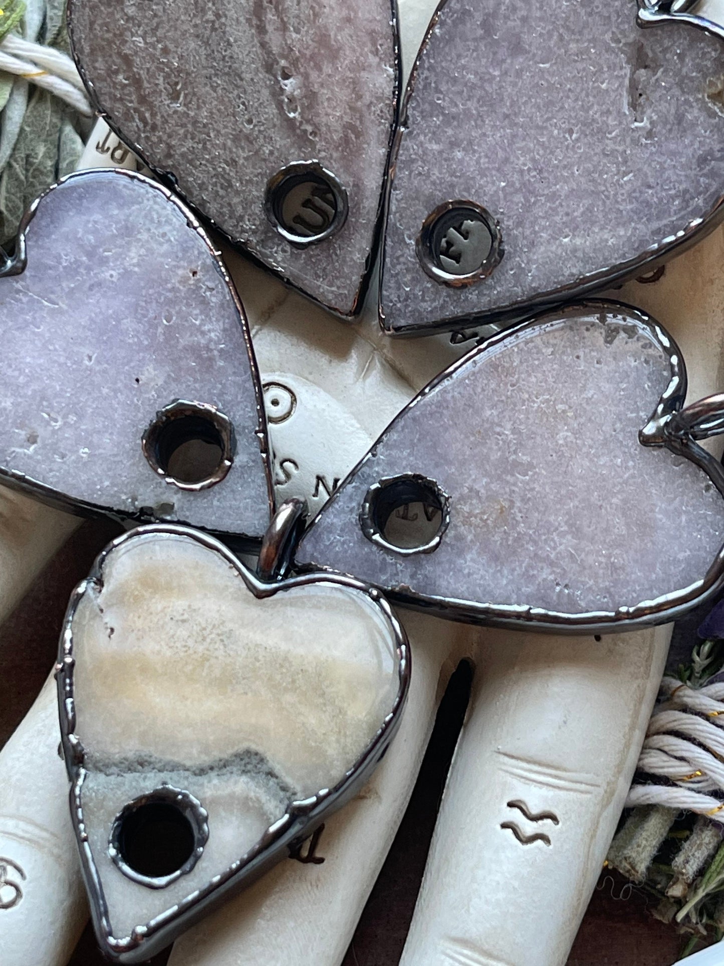 Pink amethyst planchette necklaces