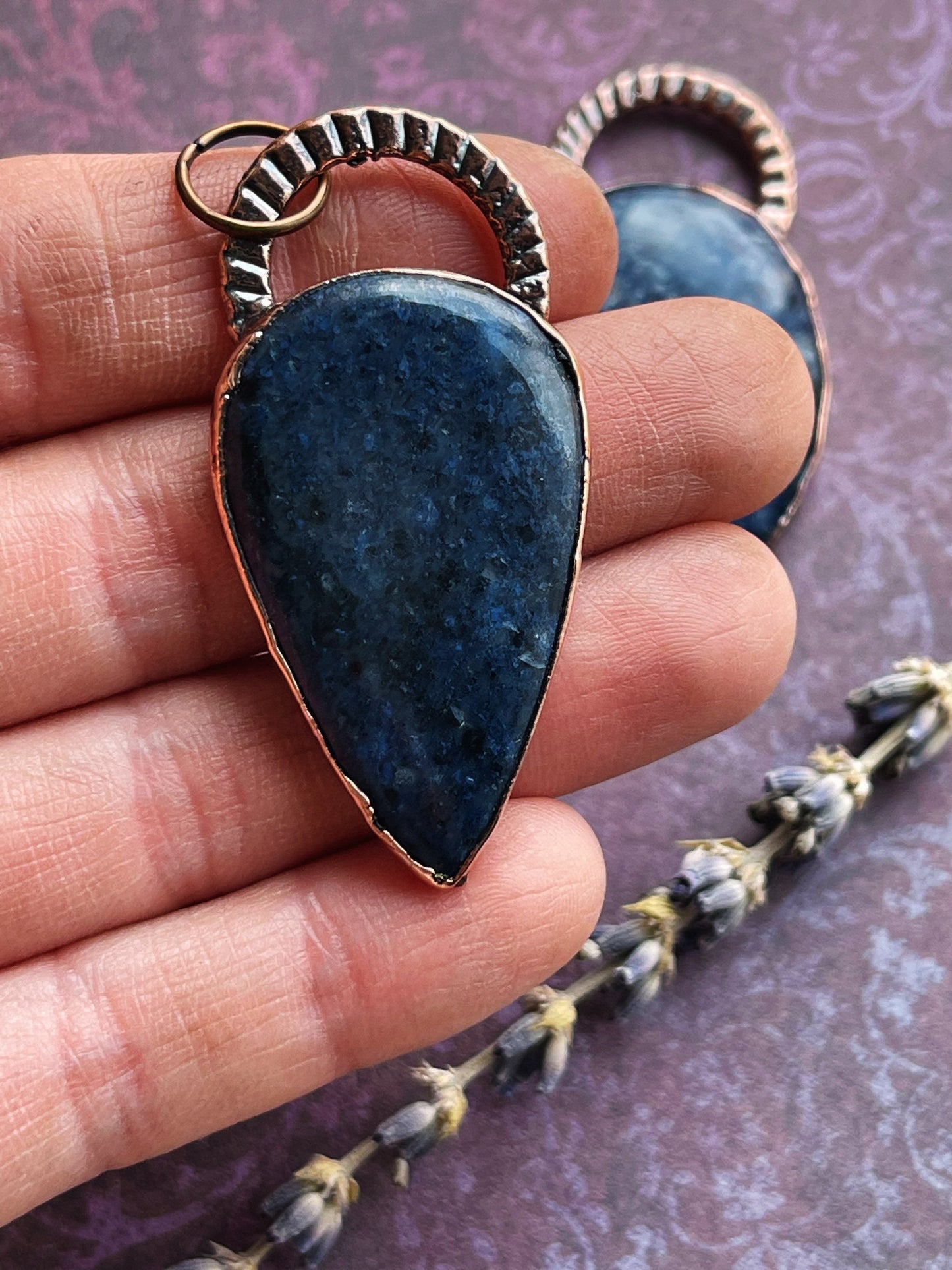 Crystal pendant Electroformed necklace