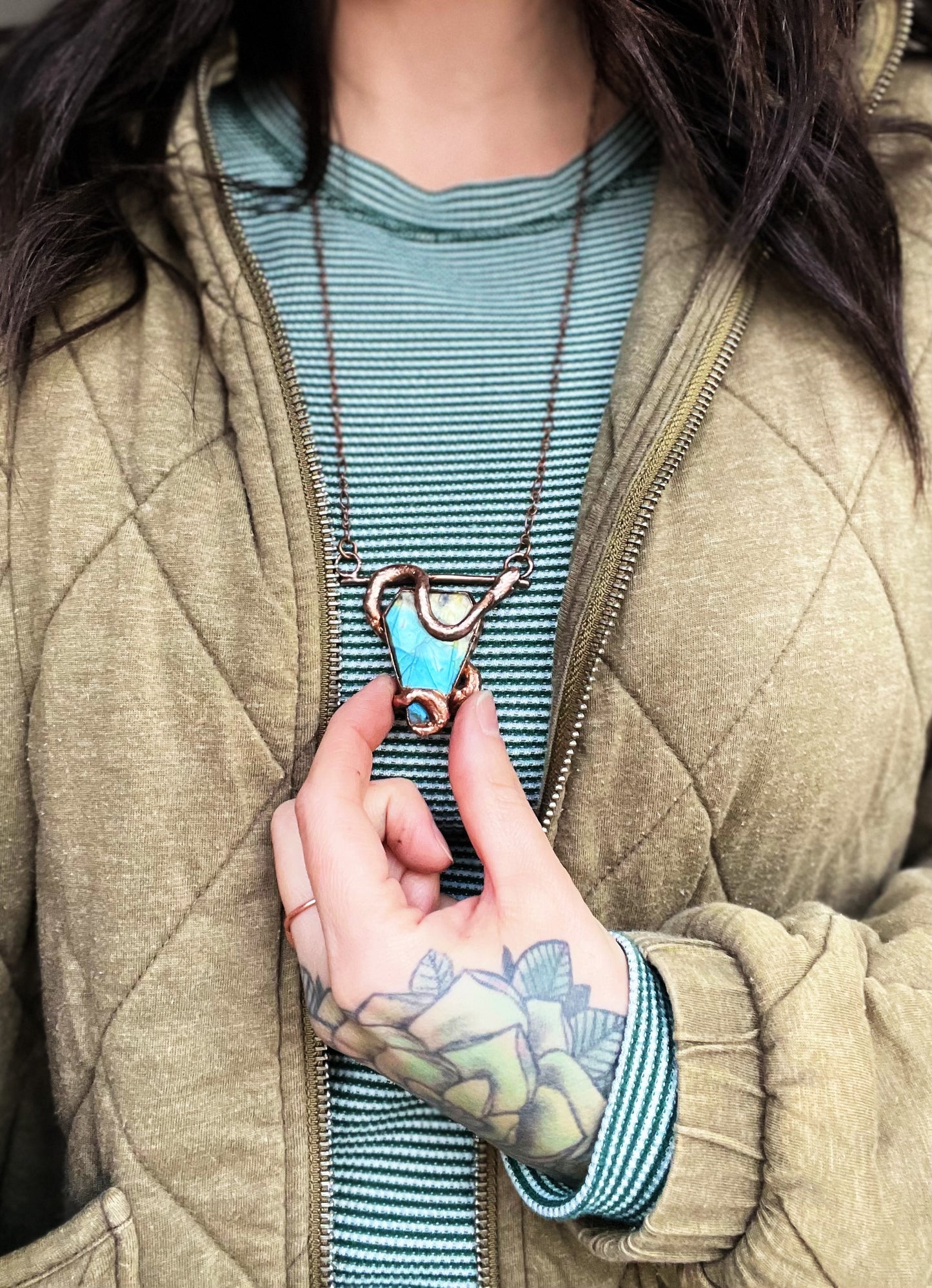 Snake & Labradorite necklace