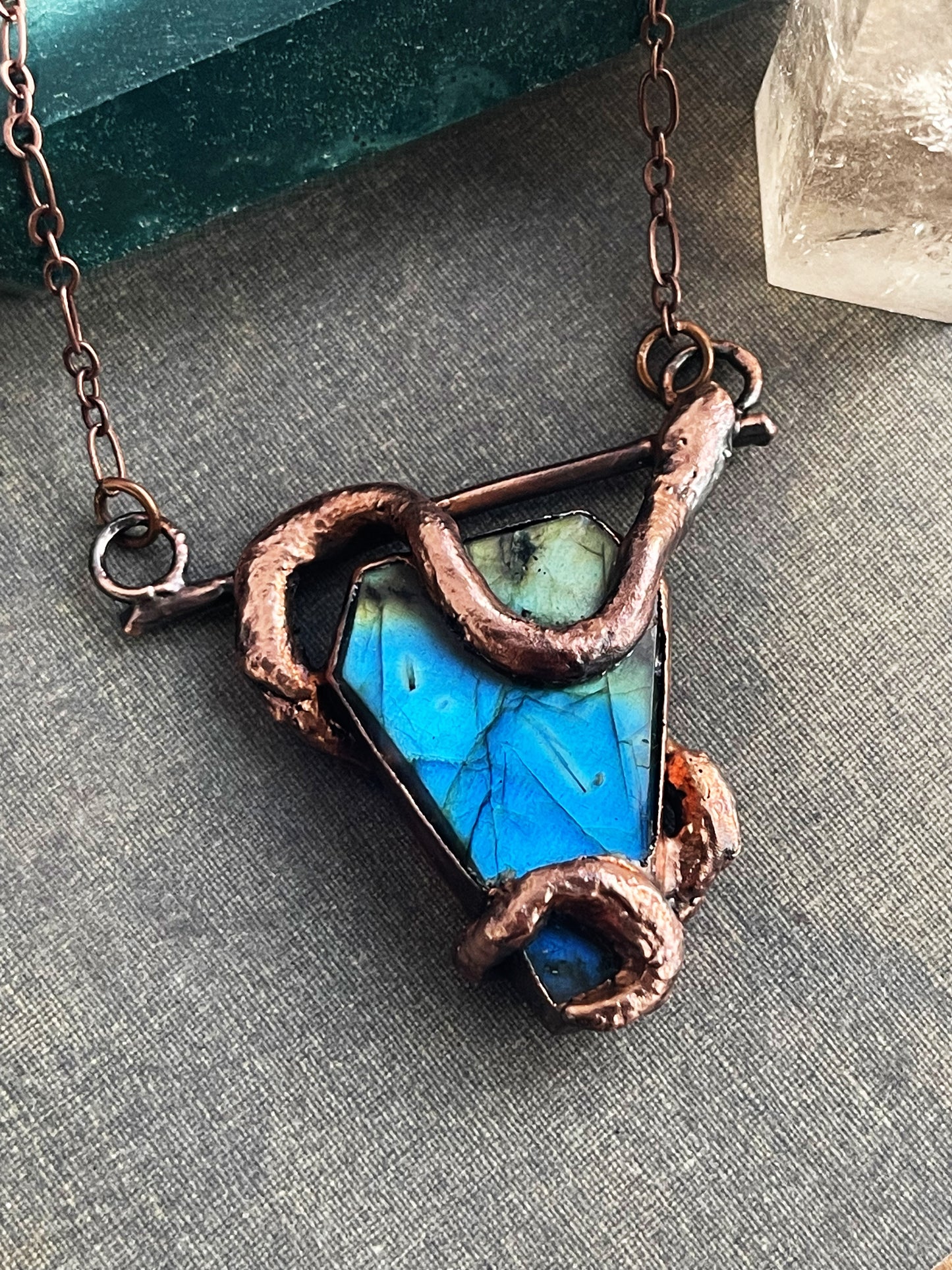 Snake & Labradorite necklace