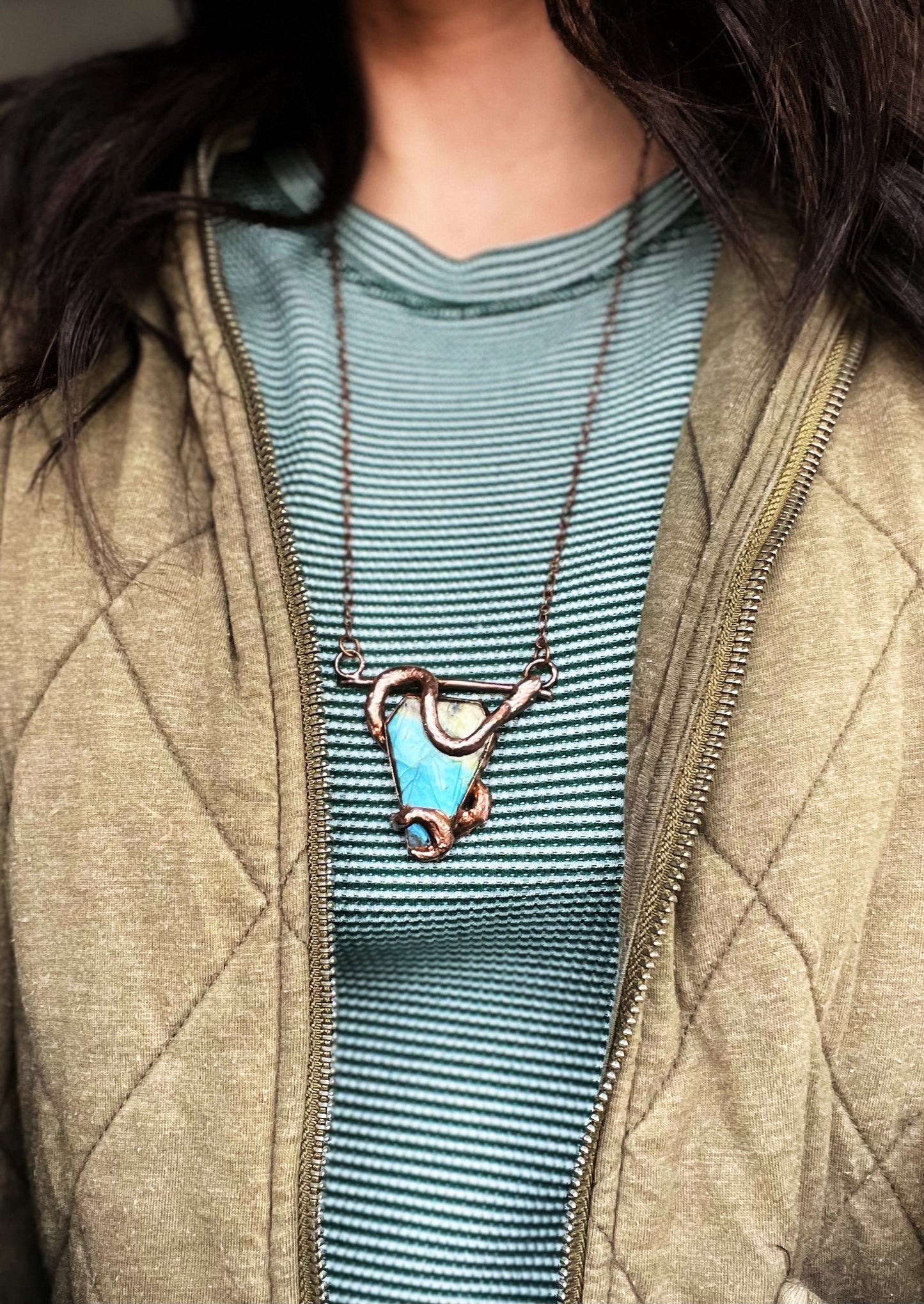 Snake & Labradorite necklace