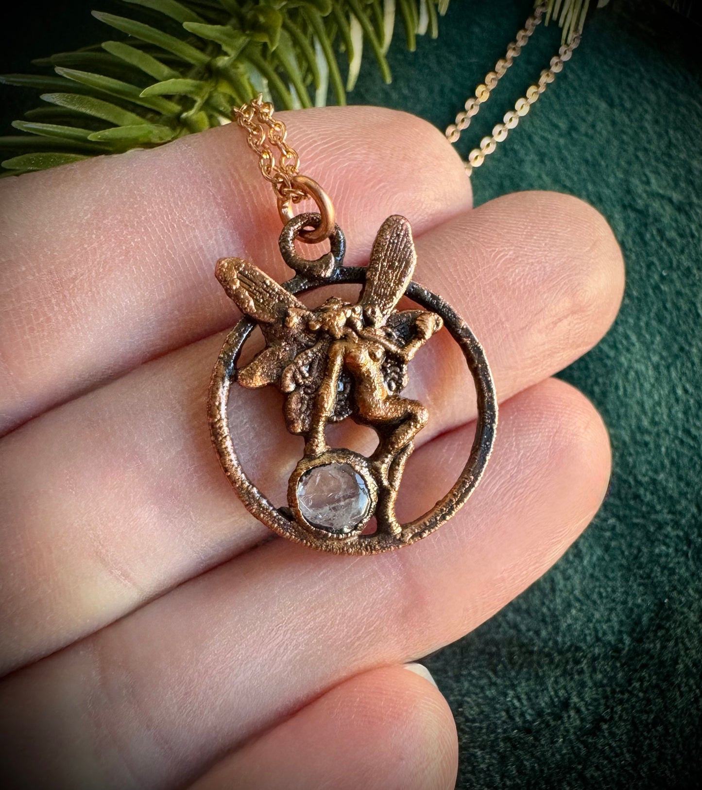 Fairy And rainbow moonstone