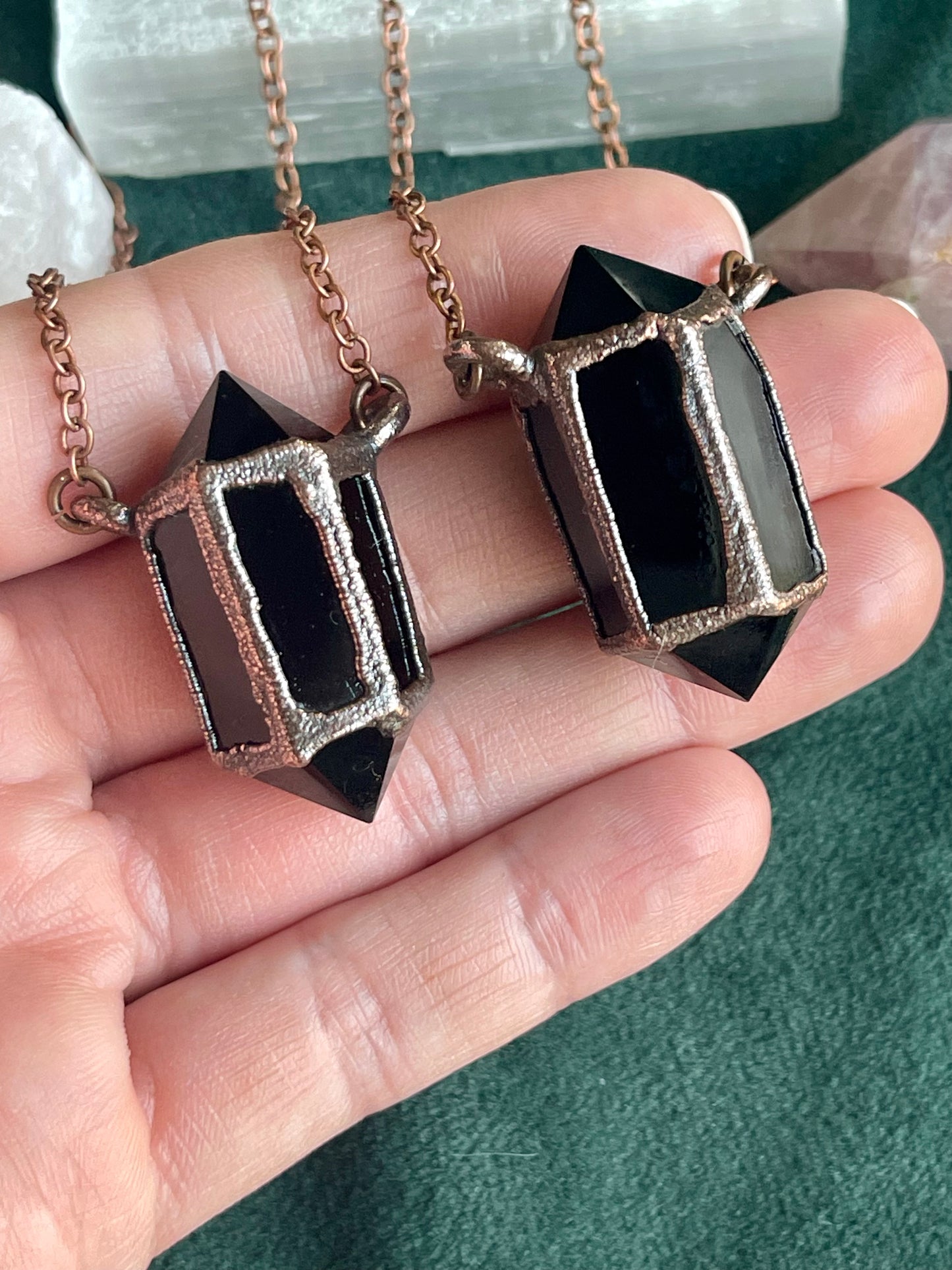 Black Obsidian Fairy Lantern necklace