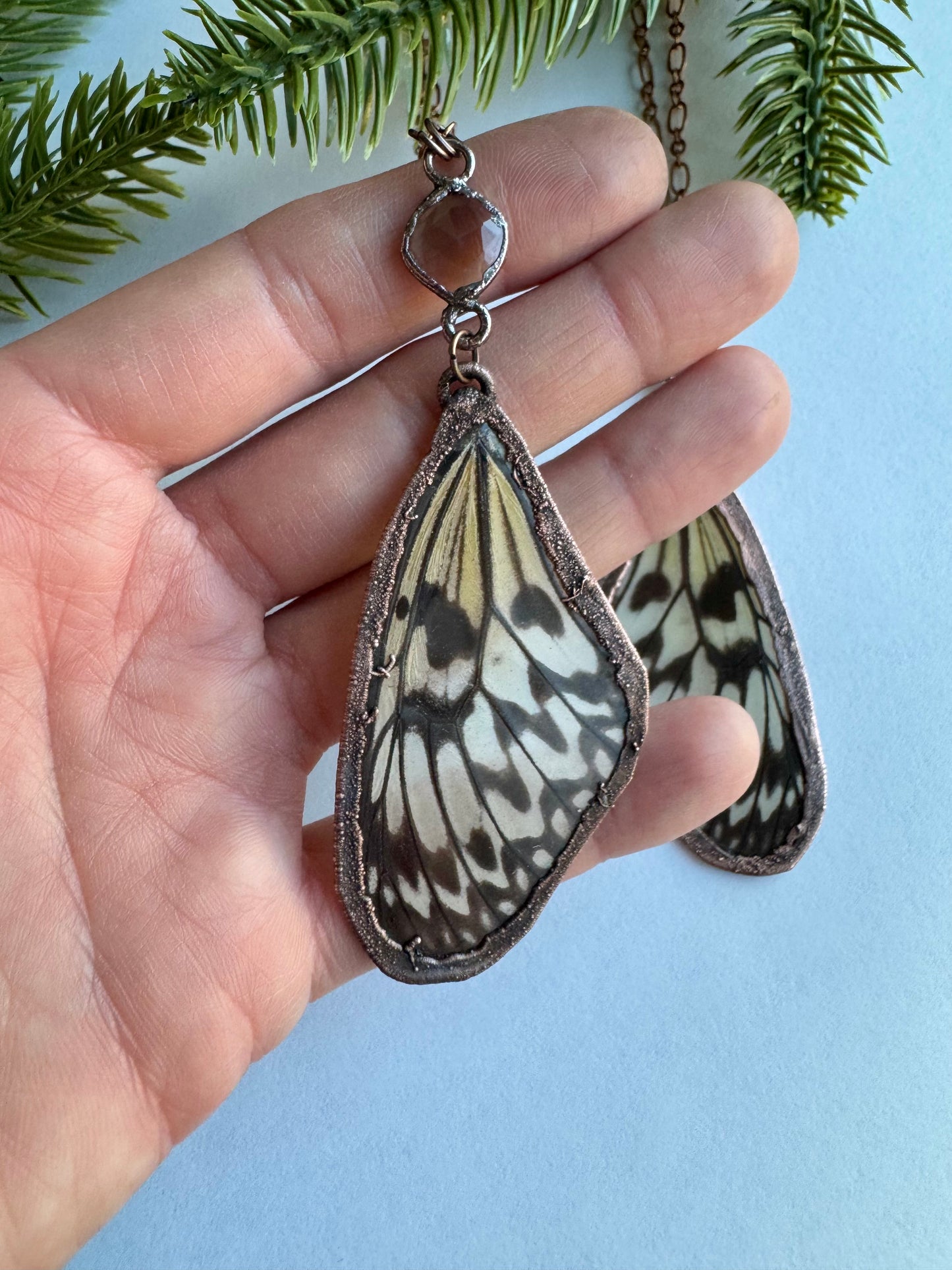 Real butterfly wing necklace