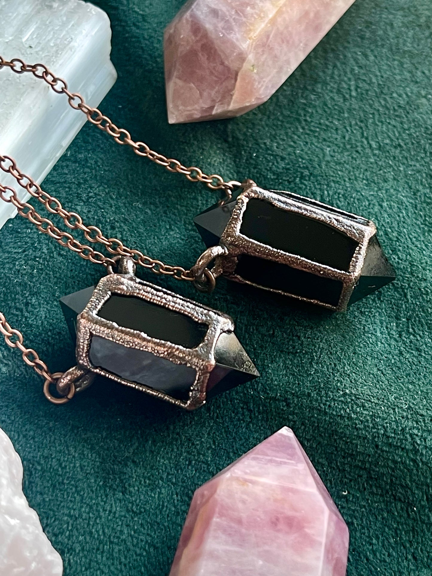 Black Obsidian Fairy Lantern necklace