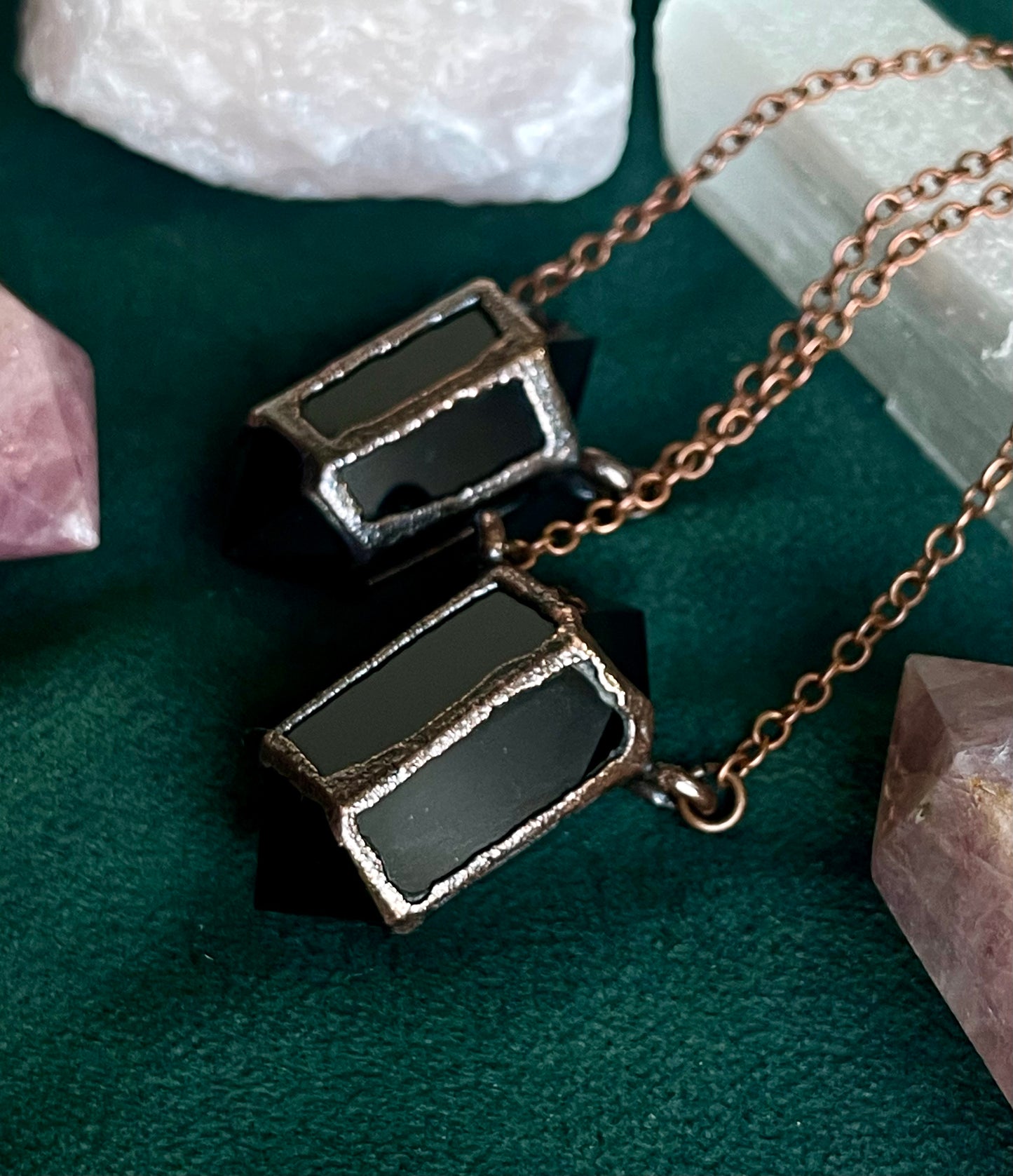Black Obsidian Fairy Lantern necklace