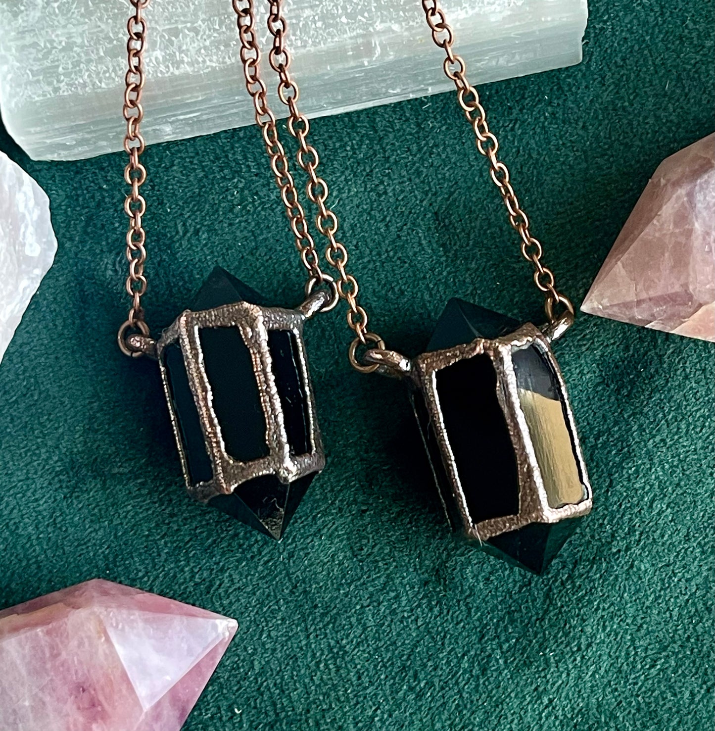 Black Obsidian Fairy Lantern necklace