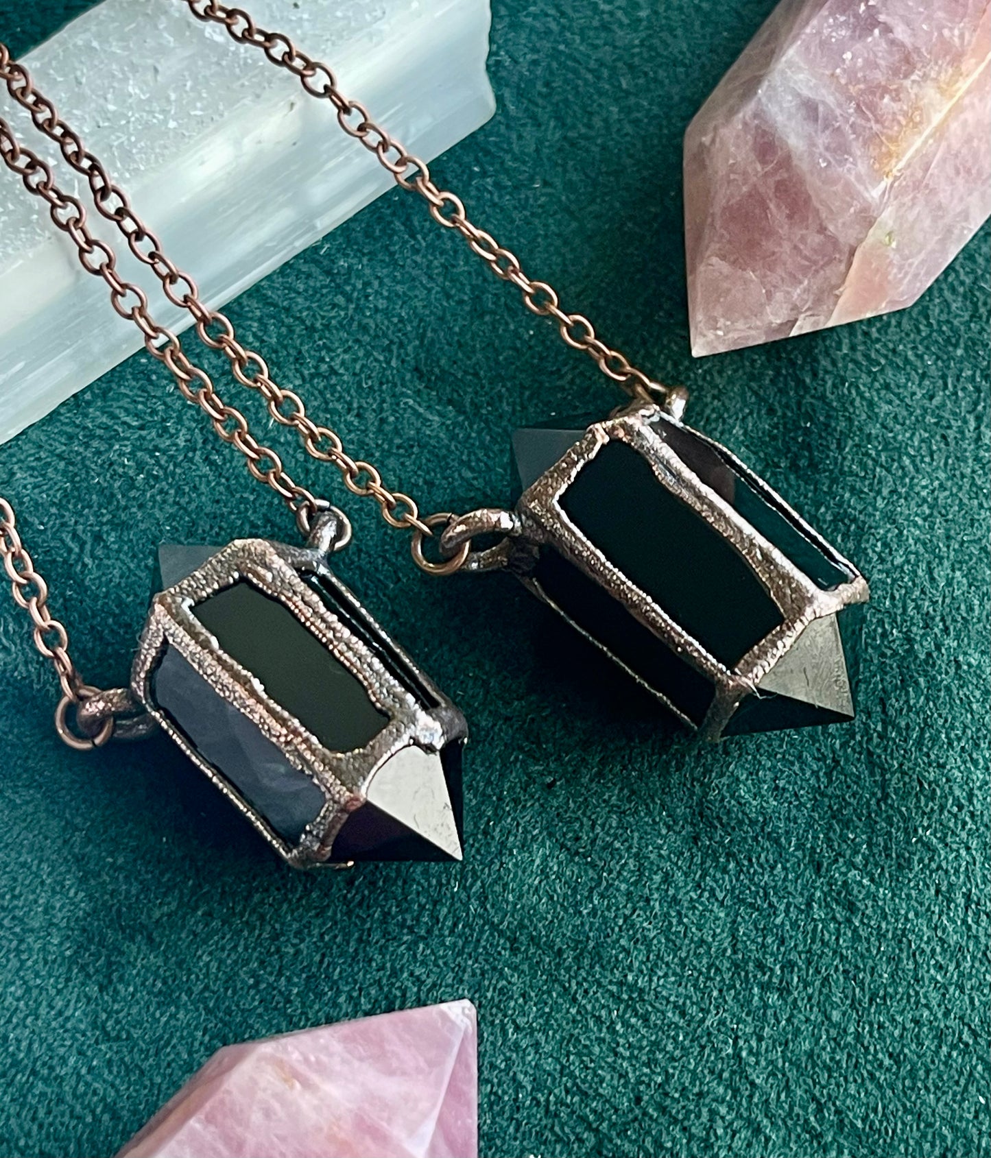 Black Obsidian Fairy Lantern necklace