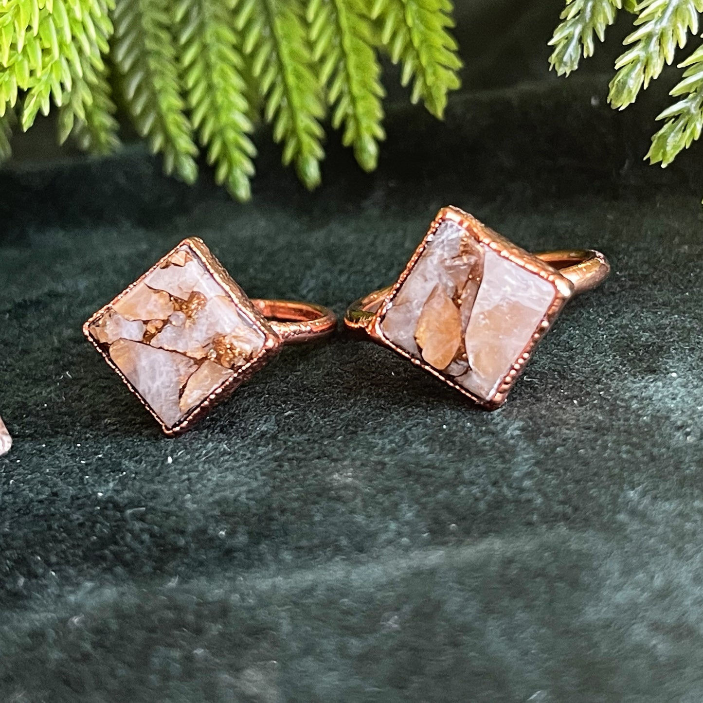 Calcite and Copper Ring