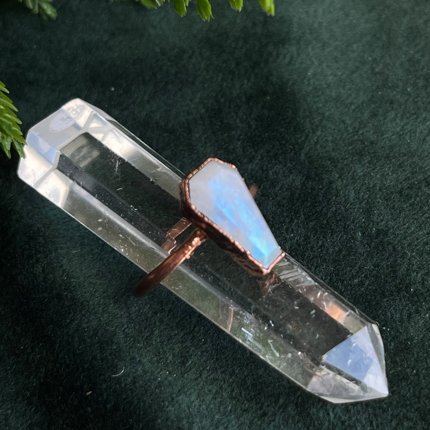 Moonstone coffin ring