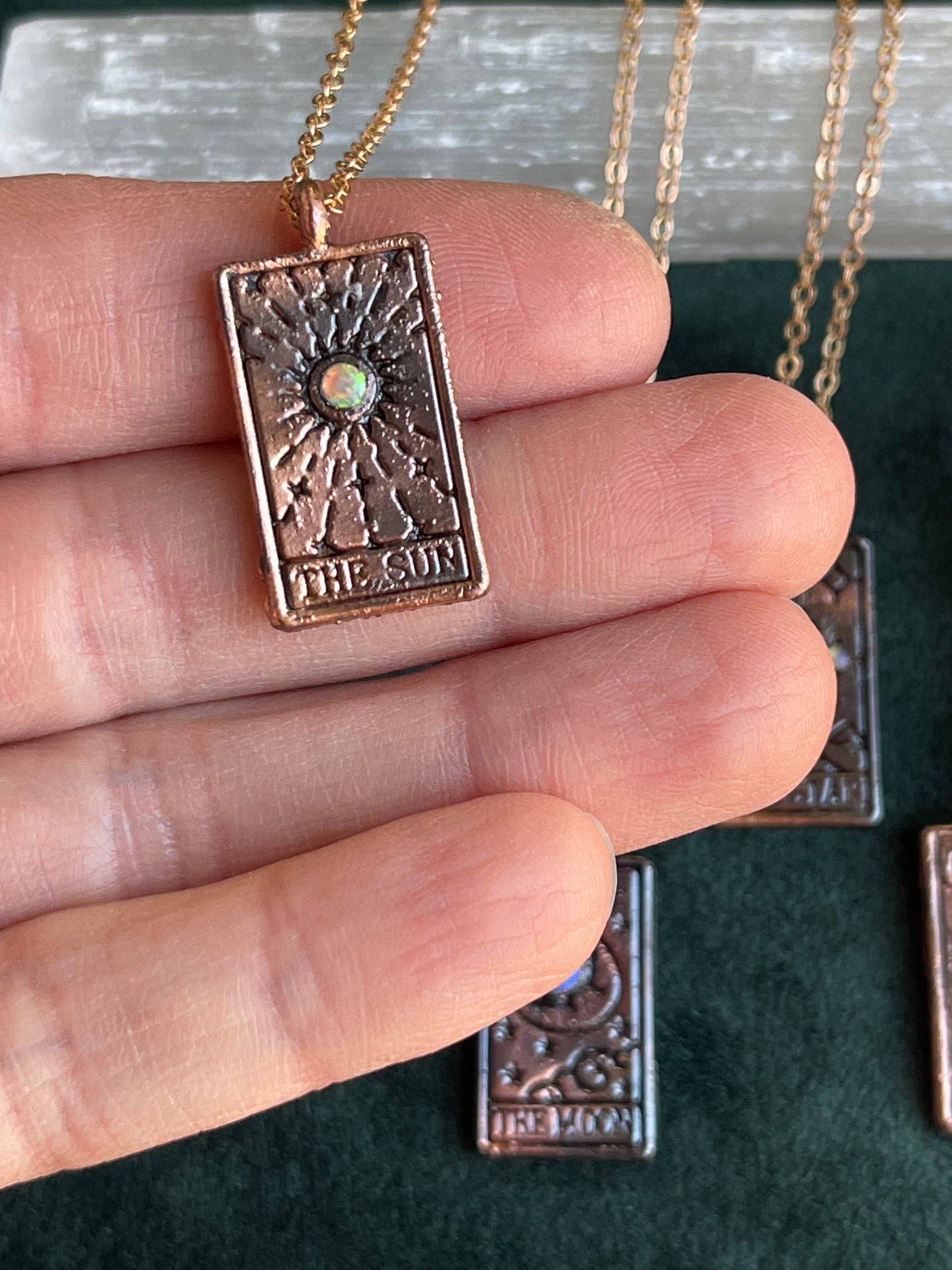Tarot Card Opal necklace