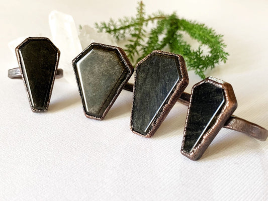 Obsidian coffin ring