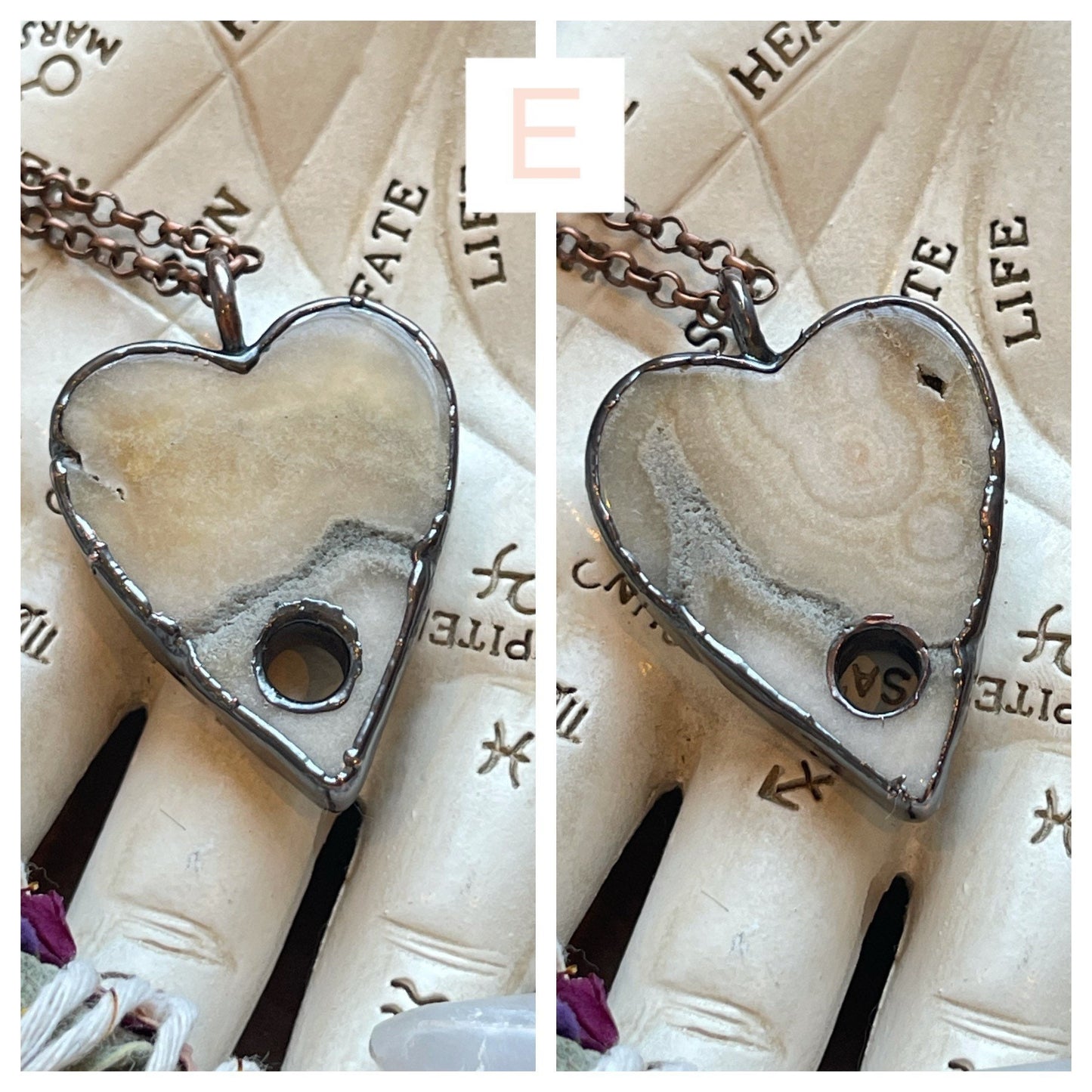 Pink amethyst planchette necklaces