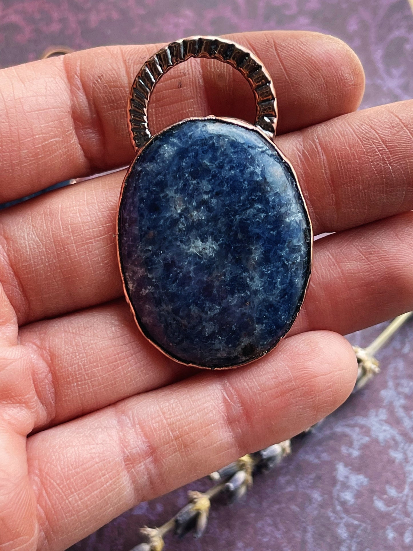 Crystal pendant Electroformed necklace